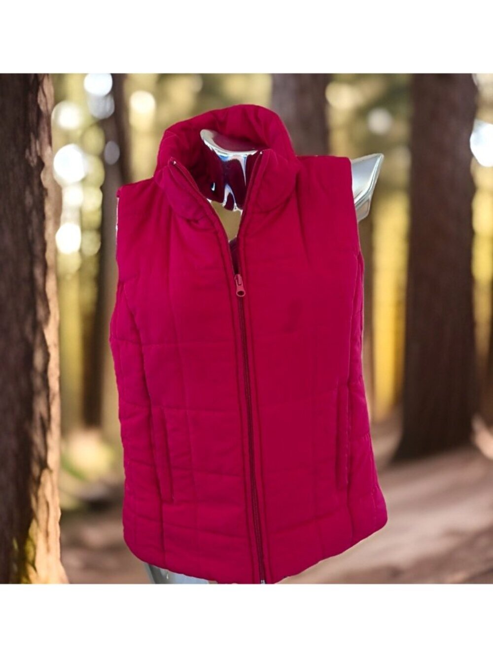 New York & Co Women's Quilted Puffer Vest Jacket Size S Pink Lightweight Outdoor